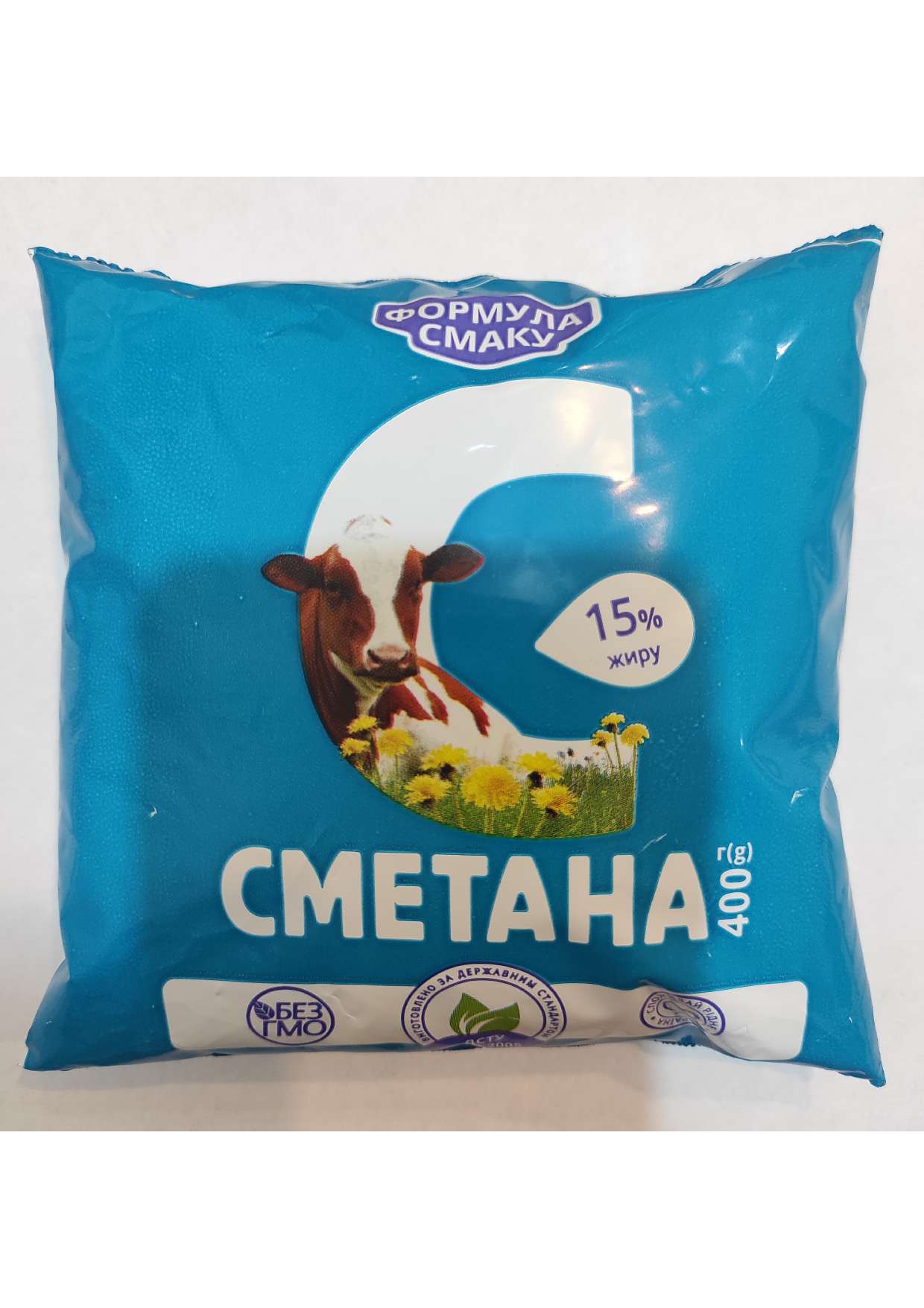 Сметана ФОРМУЛА СМАКУ 15% 400г плівка поліетиленова